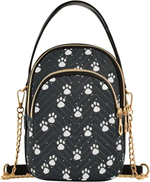 Phone Purse Women Small Cell Wallet Crossbody Bags Women's Mini Shoulder Bag Black Paisley Petals