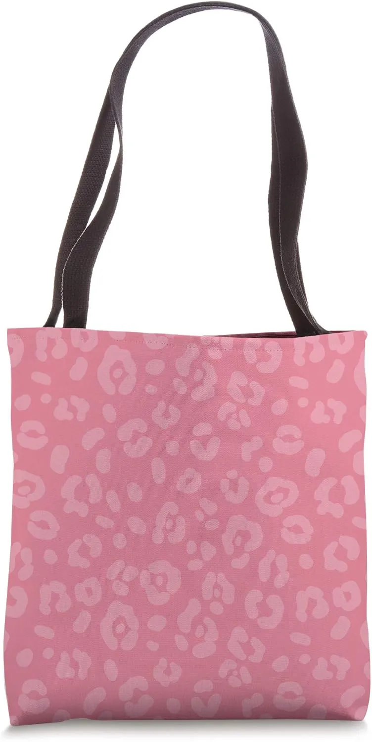 Pink - Chic Elegant Leopard Animal Print Pattern Tote Bag
