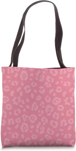 Pink - Chic Elegant Leopard Animal Print Pattern Tote Bag
