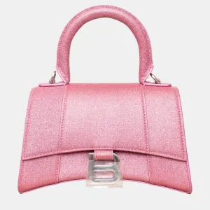 Pink Glitter Embellished Hourglass XS Bag
