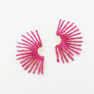 Pink Raffia Fan 