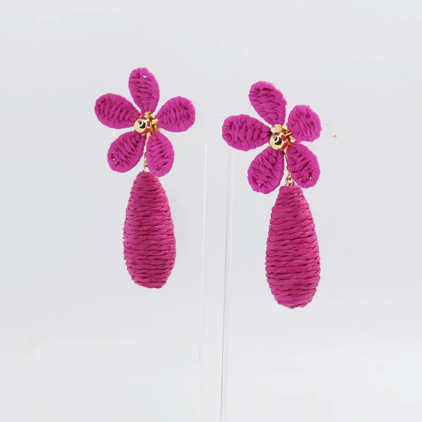 Pink Raffia Flower