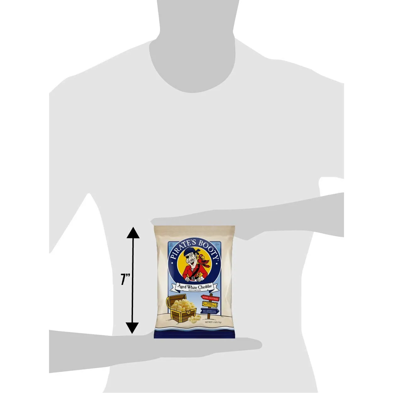 Pirate's Booty Aged White Cheddar Cheese Puffs, Gluten Free, Kids Snacks, 0.5 Ounce (Pack of 24)