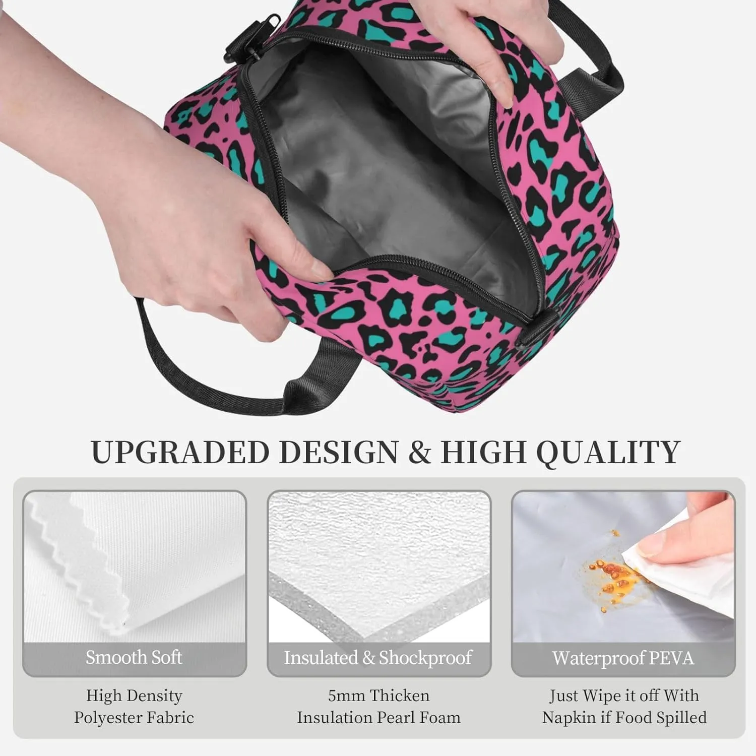 Plaid Print,Insulated Reusable Lunch Bag with Adjustable Shoulder Strap for Adults,Scottish Pattern Cultural Retro Design,Leakproof Office Picnic Hiking Beach Tote Bag,Multicolor,9x5x7.8in