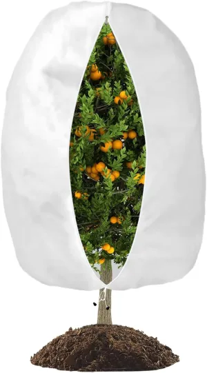 Plant Covers Freeze Protection, Frost Protection Cloth Reusable Plant Protector Bags with Zipper Drawstring for Outdoor Plants, Winter Frost Cold Weather Shrubs Cover, 47.2'' x 70.8''
