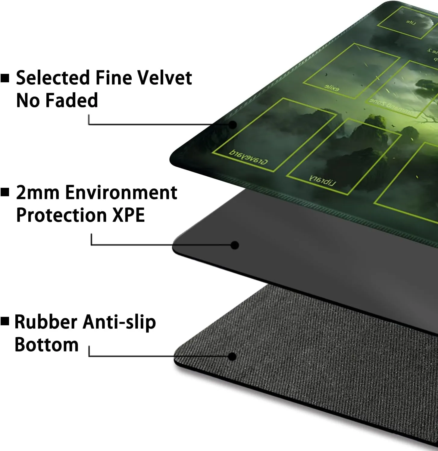 Playmat for MTG, with Free Storage Bags,Game Mat 24 x 14 inches, TCG and Board Game Mat for Cards,Mousepad Desk Mats (Tree 7-Auxiliary Combat)