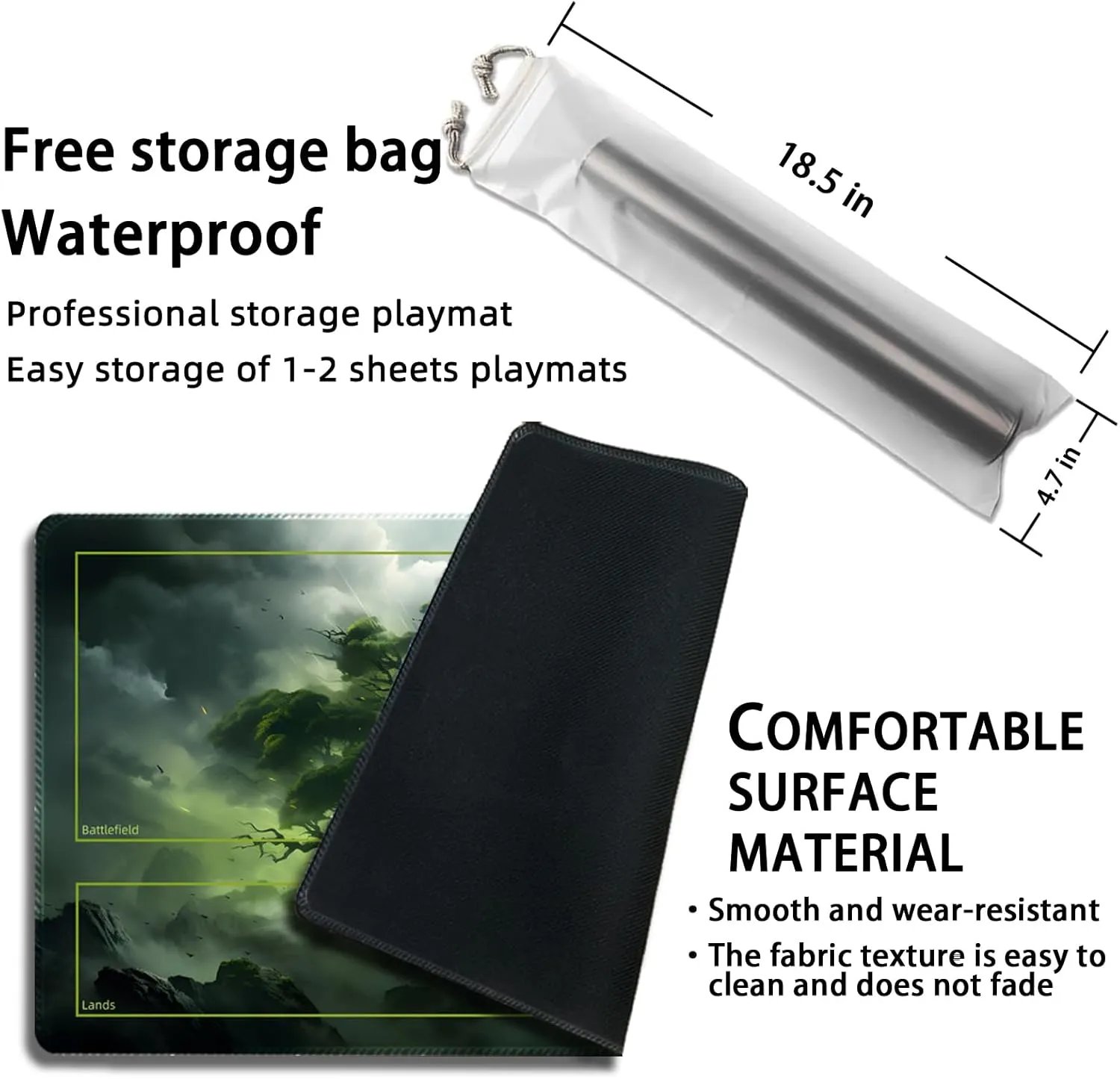 Playmat for MTG, with Free Storage Bags,Game Mat 24 x 14 inches, TCG and Board Game Mat for Cards,Mousepad Desk Mats (Tree 7-Auxiliary Combat)