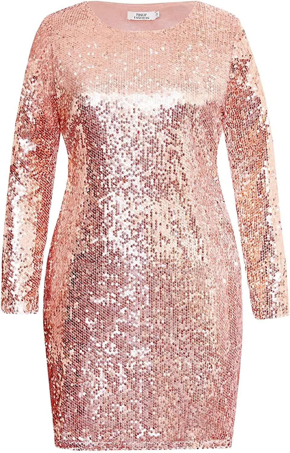Plus Size Sequin Dresses Long Sleeve Party Sparkle Glitter Glitzy Glam Cocktail Club Mini Bodycon Dress