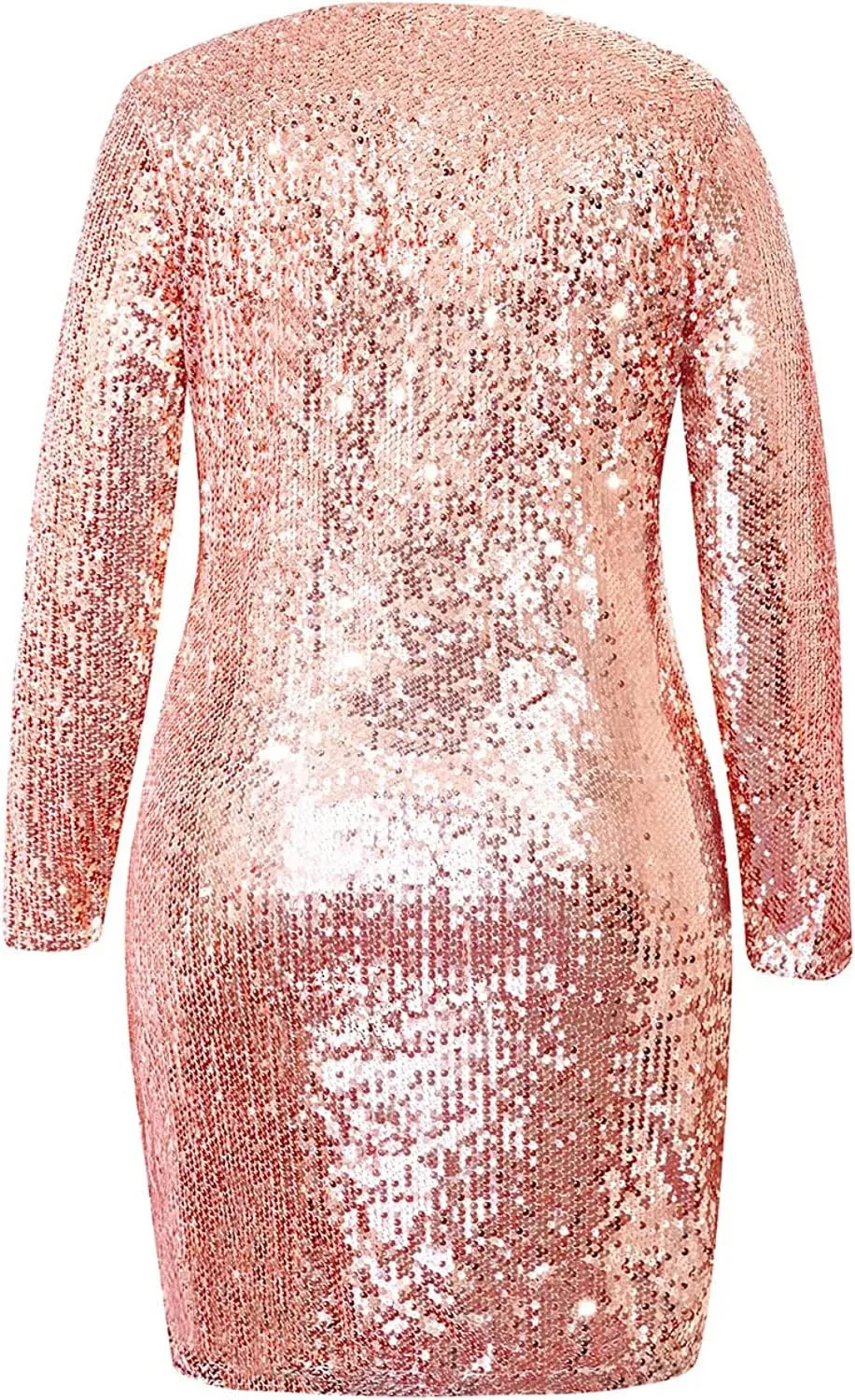 Plus Size Sequin Dresses Long Sleeve Party Sparkle Glitter Glitzy Glam Cocktail Club Mini Bodycon Dress