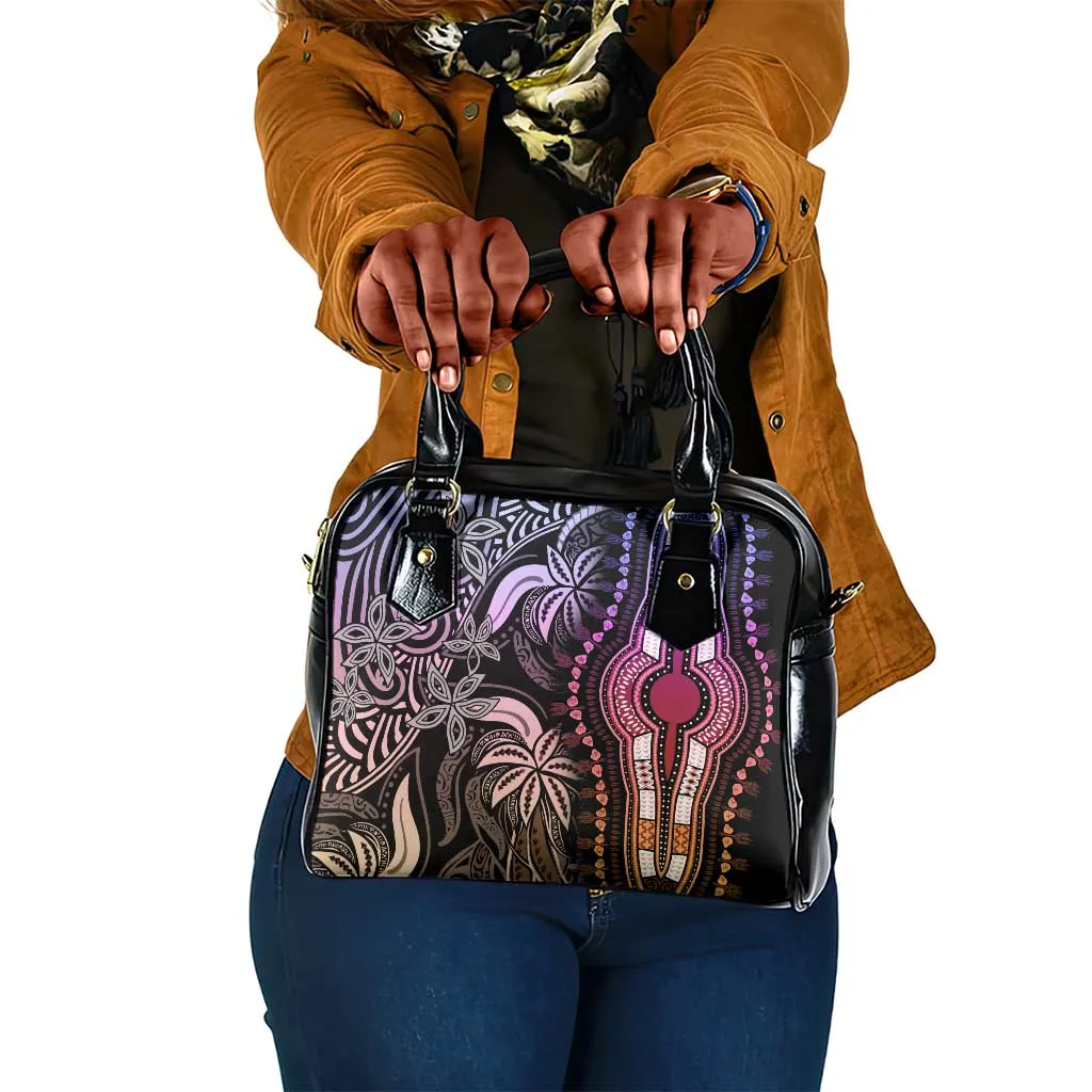 Polynesia Mixed African Dashiki Shoulder Handbag Afro-pacific Culture - Pastel LT9