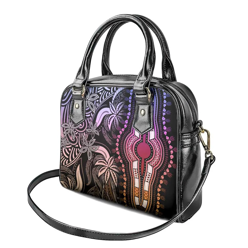 Polynesia Mixed African Dashiki Shoulder Handbag Afro-pacific Culture - Pastel LT9
