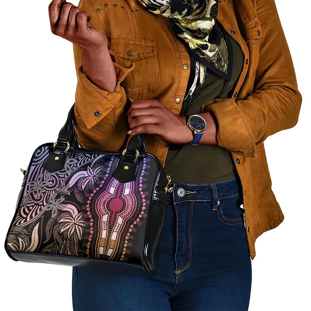 Polynesia Mixed African Dashiki Shoulder Handbag Afro-pacific Culture - Pastel LT9
