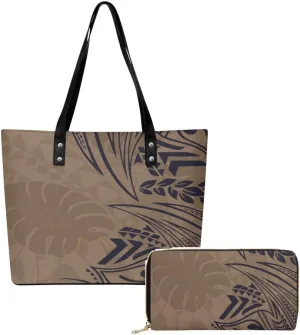 Polynesian Large Capacity Temperament Handbag Samoa Women'S Bag Set 2 Women'S Shoulder Bag Women'S Purse