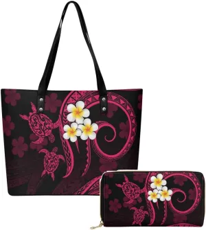 Polynesian Large Capacity Temperament Handbag Samoa Women'S Bag Set 2 Women'S Shoulder Bag Women'S Purse