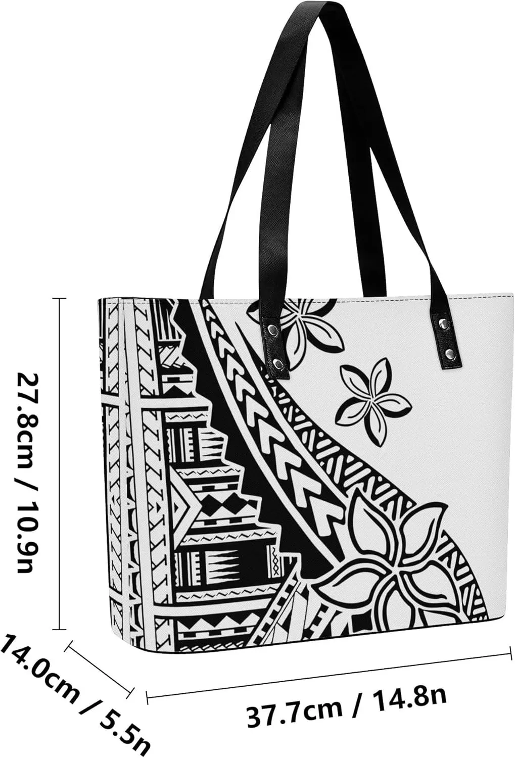 Polynesian Women Pu Handbag And Purse Samoa Island Tribal Design Retro Art Large Capacity Shoulder Bag 2-Piece Set