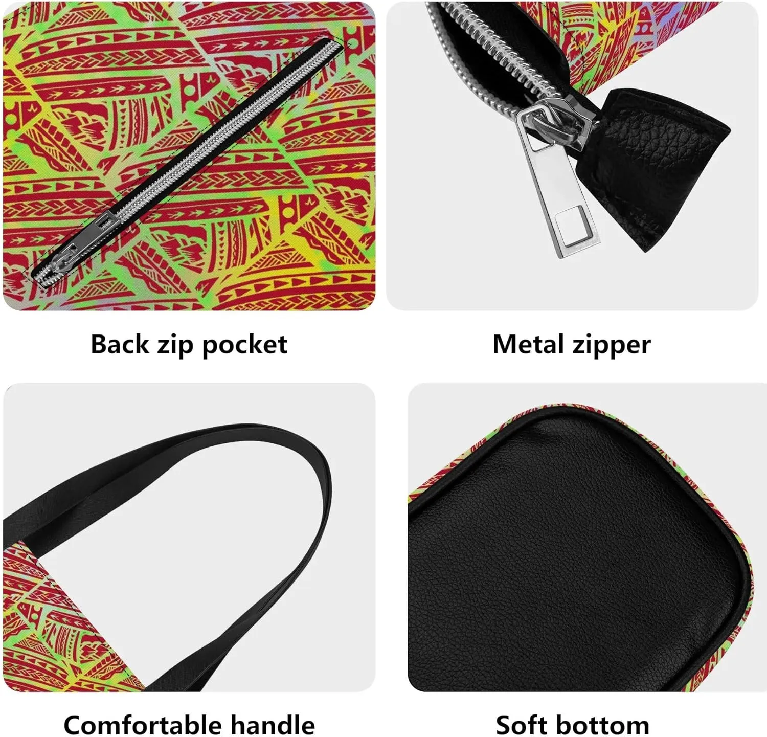 Polynesian Women'S Elegant Large Capacity Handbag Set 2-Piece Custom Shoulder Bag Pattern Custom Purse Pattern