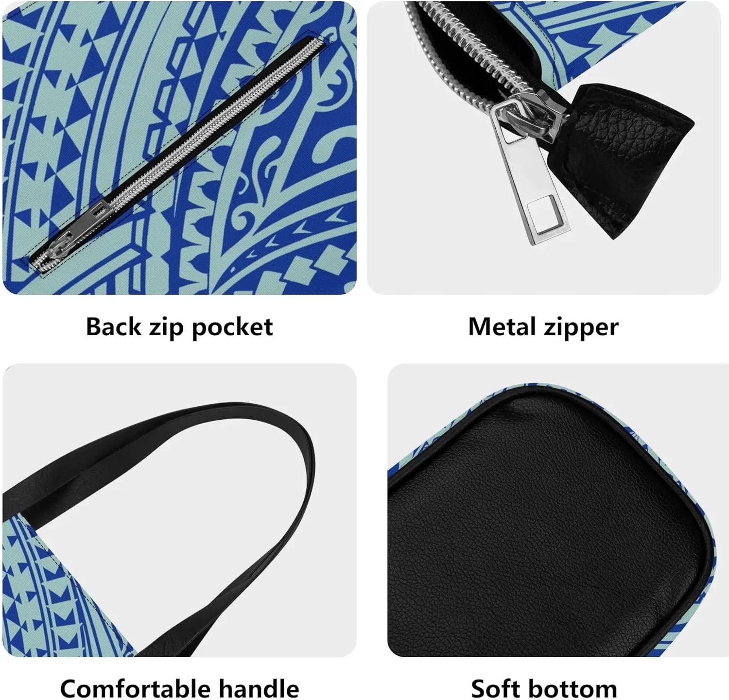 Polynesian Women'S Elegant Large Capacity Handbag Set 2-Piece Custom Shoulder Bag Pattern Custom Purse Pattern