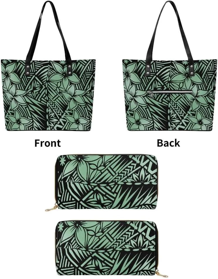 Polynesian Women'S Handbag And Purse Custom Women'S Bag 2-Piece Samoan Print Durable Shoulder Bag