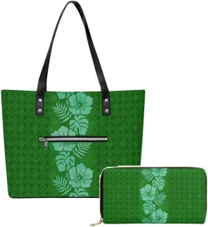 Polynesian Women'S Handbag And Purse Custom Women'S Bag 2-Piece Samoan Print Durable Shoulder Bag