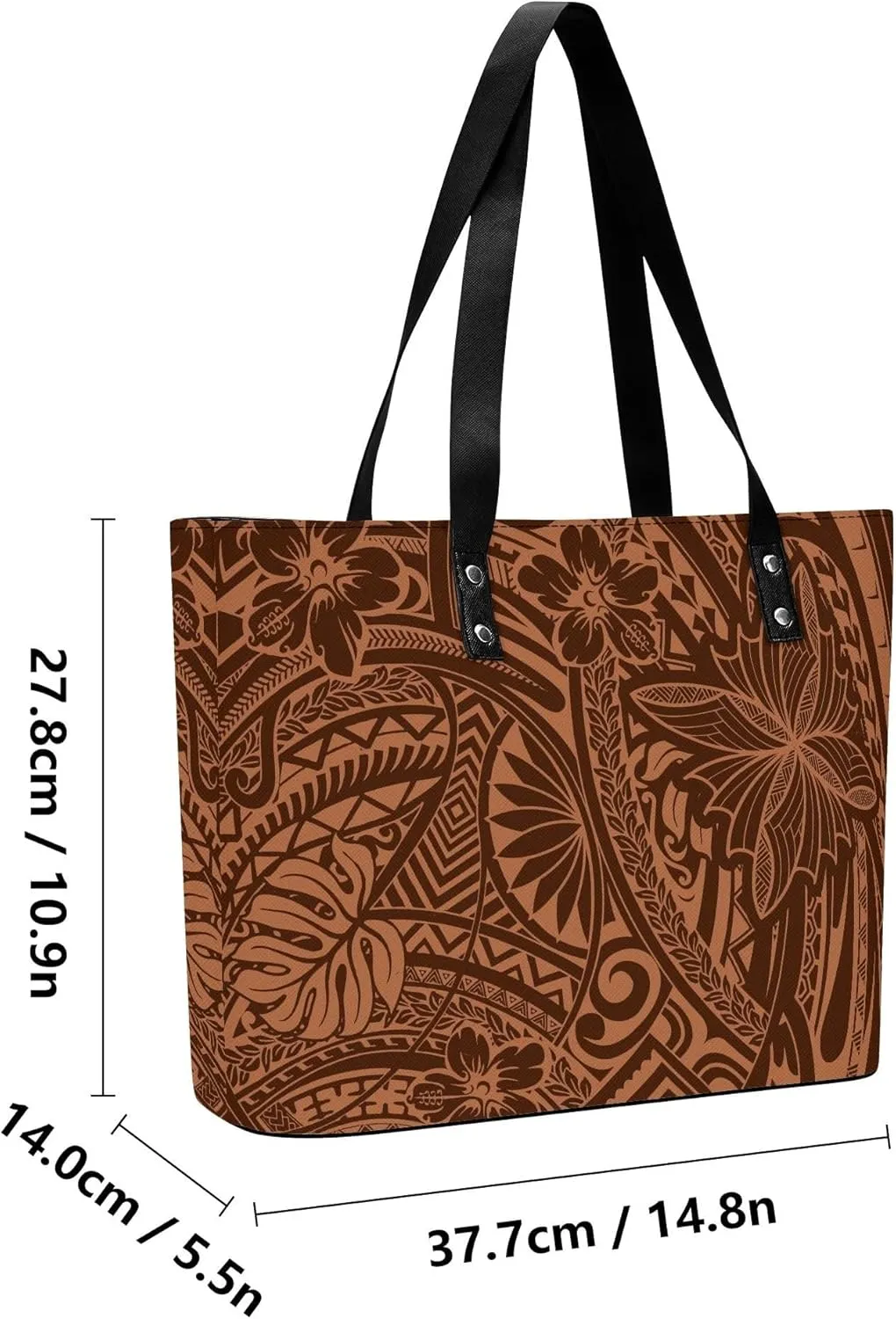 Polynesian Women'S Leather Handbag And Purse Samoan Tribal Print Vintage Art Ethos Shoulder Bag Large Capacity Handbag