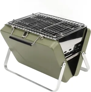 Portable Charcoal Grill, Stainless Steel Folding BBQ Grill, BBQ Tool Kits with Handbag for Travel, Camping, Outdoor Cooking, Tailgating, Backyard, Hiking, Patio Garden, Picnics (Green)