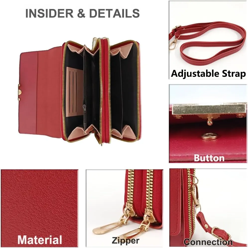 PORT&LOTUS Crossbody Handbag for Women PU Leather Bag