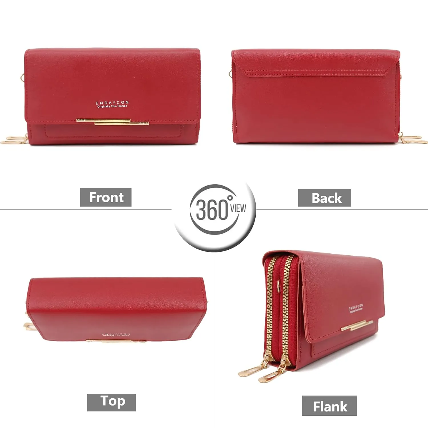 PORT&LOTUS Crossbody Handbag for Women PU Leather Bag