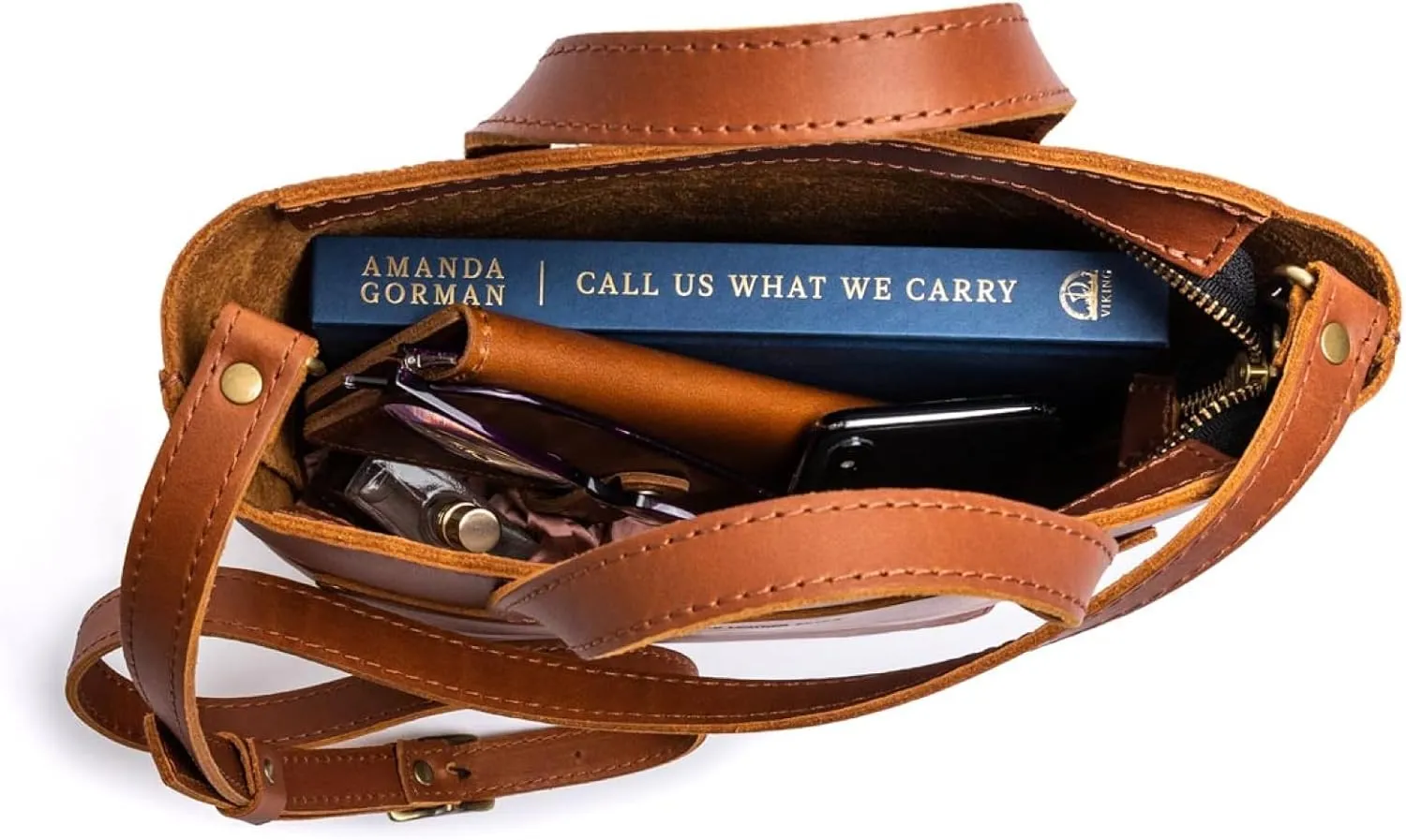 Portland Leather Goods Mini Crossbody Tote Bag for Women – Handmade from the Finest Full-Grain Hides – Adjustable Strap