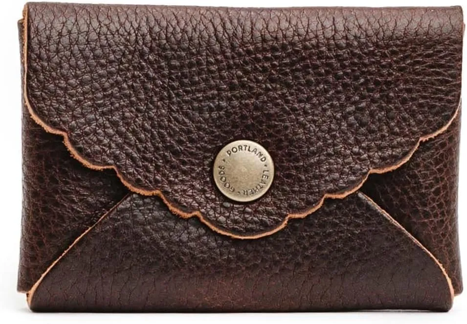 Portland Leather Goods Mini Daisy Wallet for Women – Handmade from the Finest Full-Grain Hides – Features Envelope Design with Snap Closure – Coldbrew