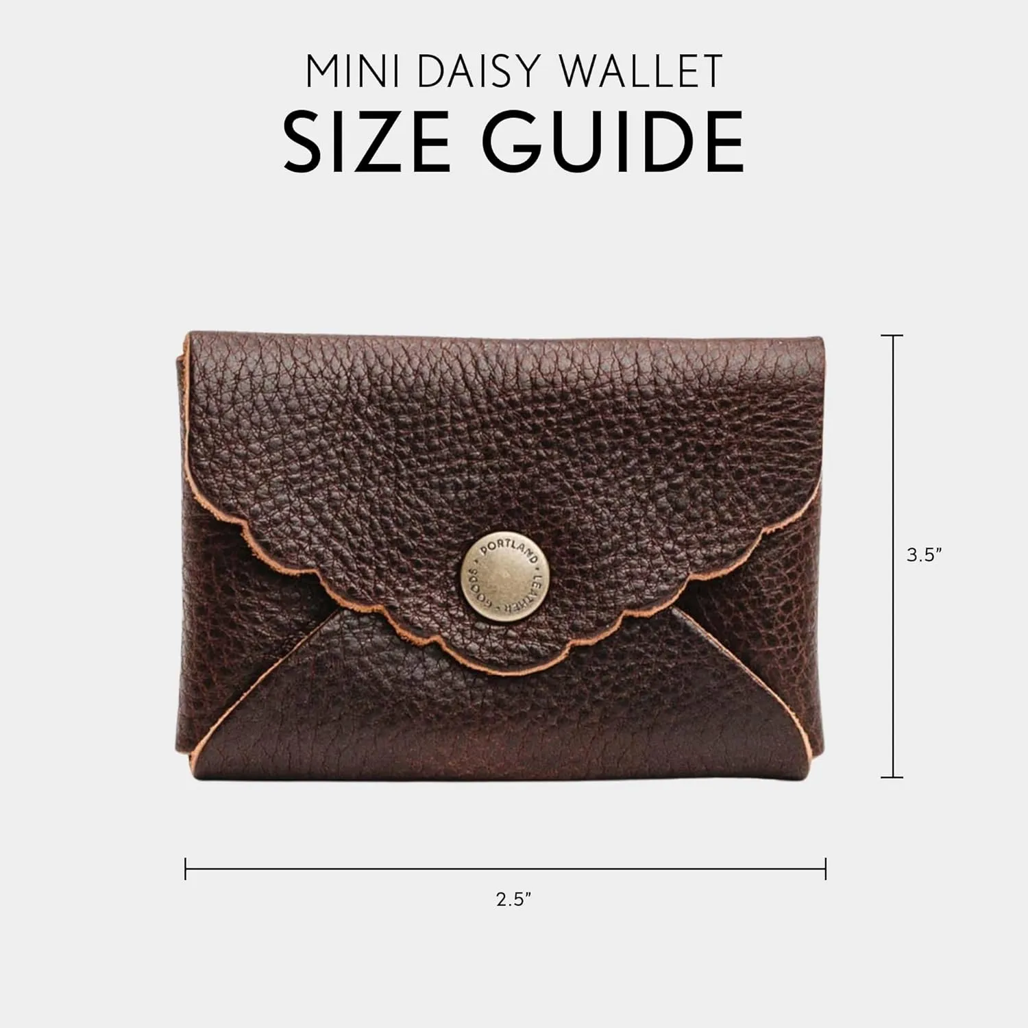 Portland Leather Goods Mini Daisy Wallet for Women – Handmade from the Finest Full-Grain Hides – Features Envelope Design with Snap Closure – Coldbrew