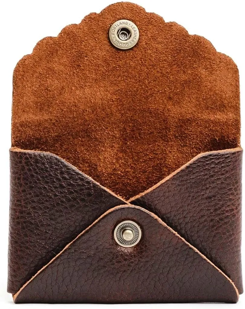 Portland Leather Goods Mini Daisy Wallet for Women – Handmade from the Finest Full-Grain Hides – Features Envelope Design with Snap Closure – Coldbrew