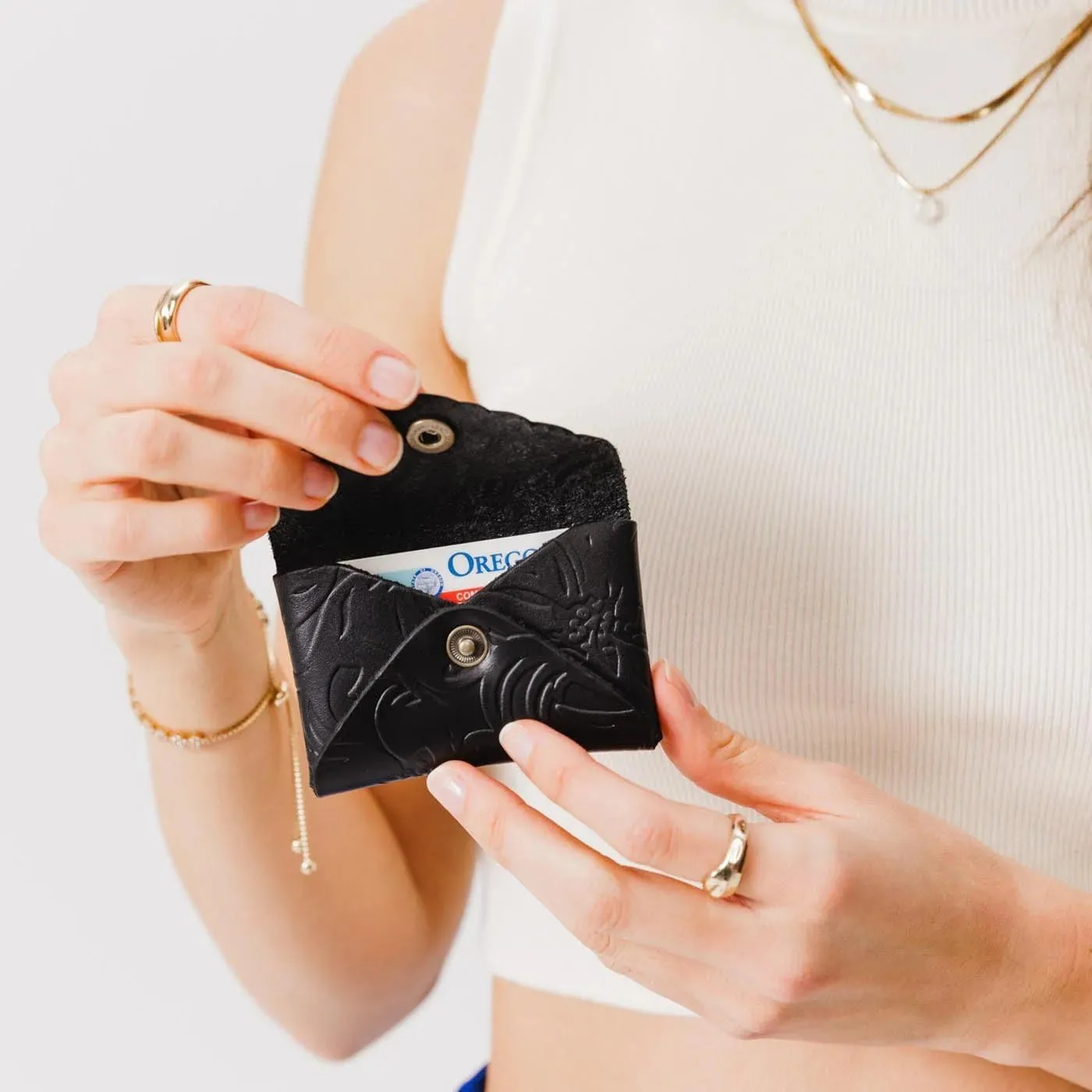 Portland Leather Goods Mini Daisy Wallet for Women – Handmade from the Finest Full-Grain Hides – Features Envelope Design with Snap Closure – Cucumber