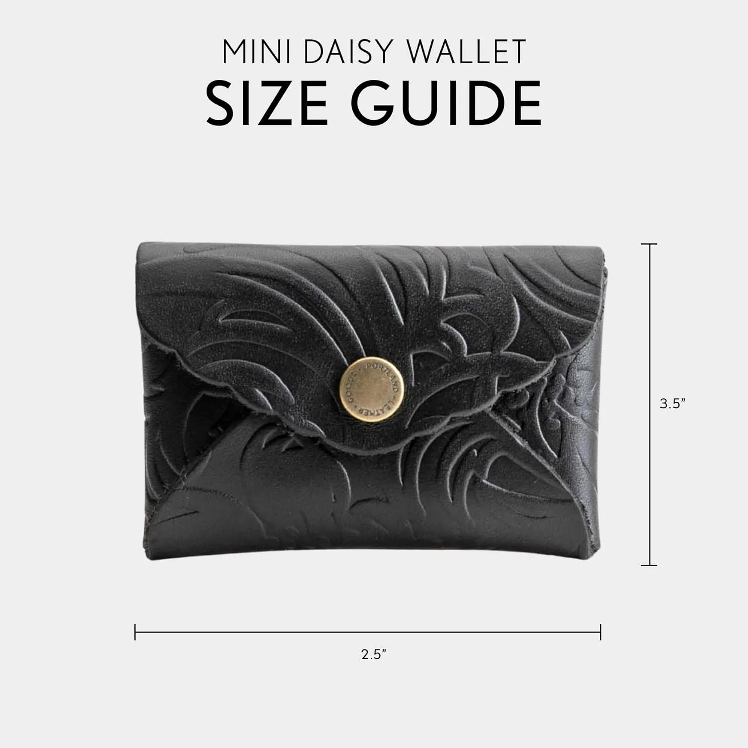 Portland Leather Goods Mini Daisy Wallet for Women – Handmade from the Finest Full-Grain Hides – Features Envelope Design with Snap Closure – Cucumber