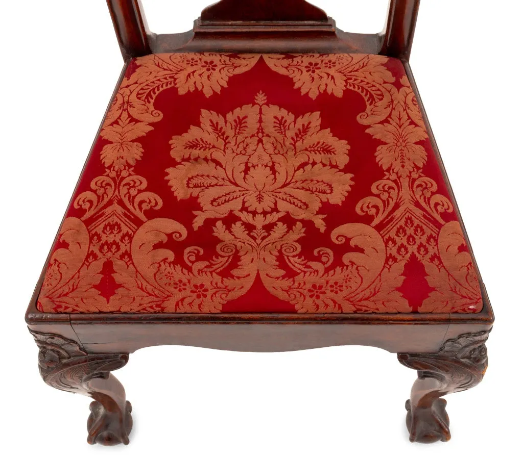 Portuguese Carved Mahogany Dining Chairs, 4
