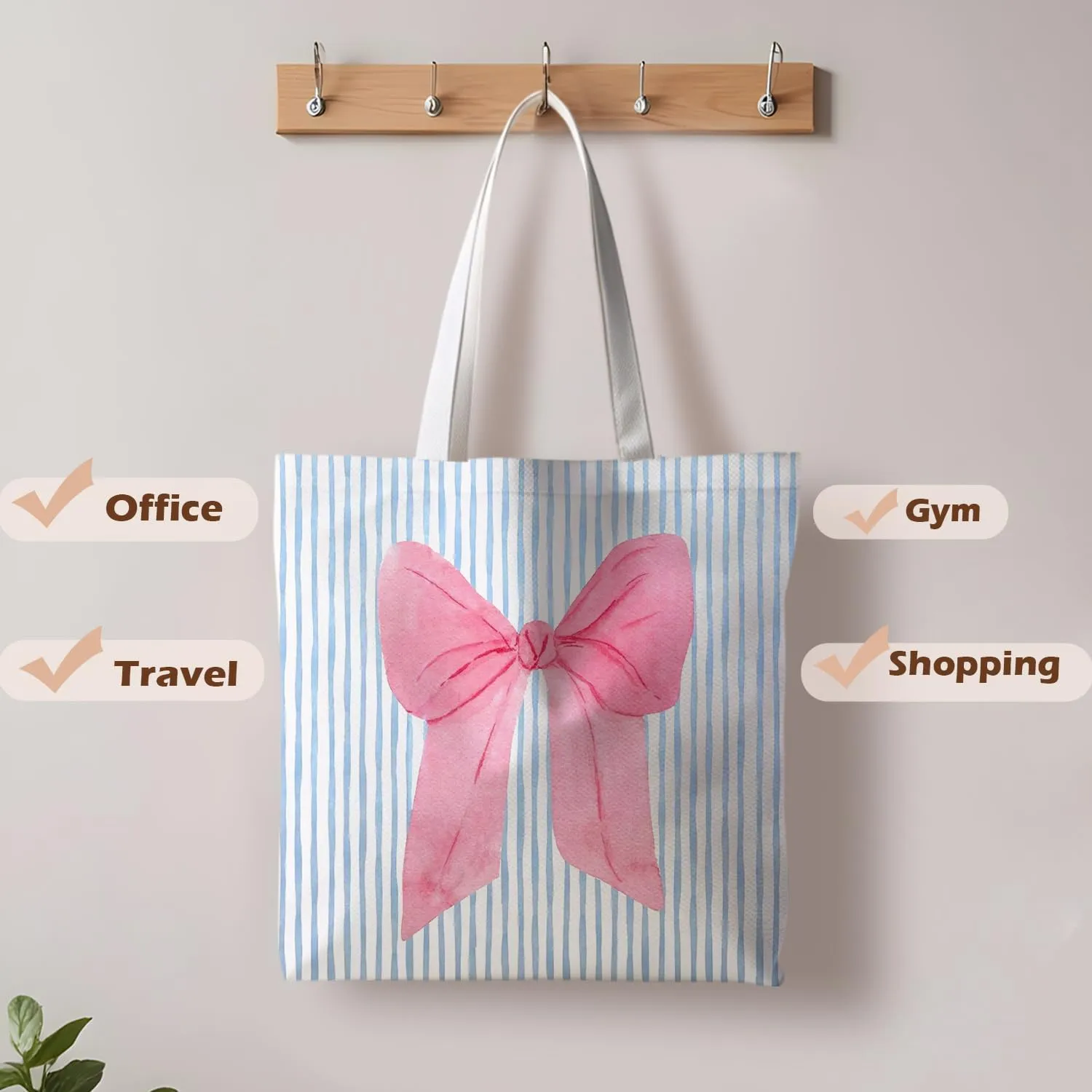 Preppy Tote Bag, Coquette Tote Bag, Preppy Stuff, Reusable Grocery Bags Shopping Bags