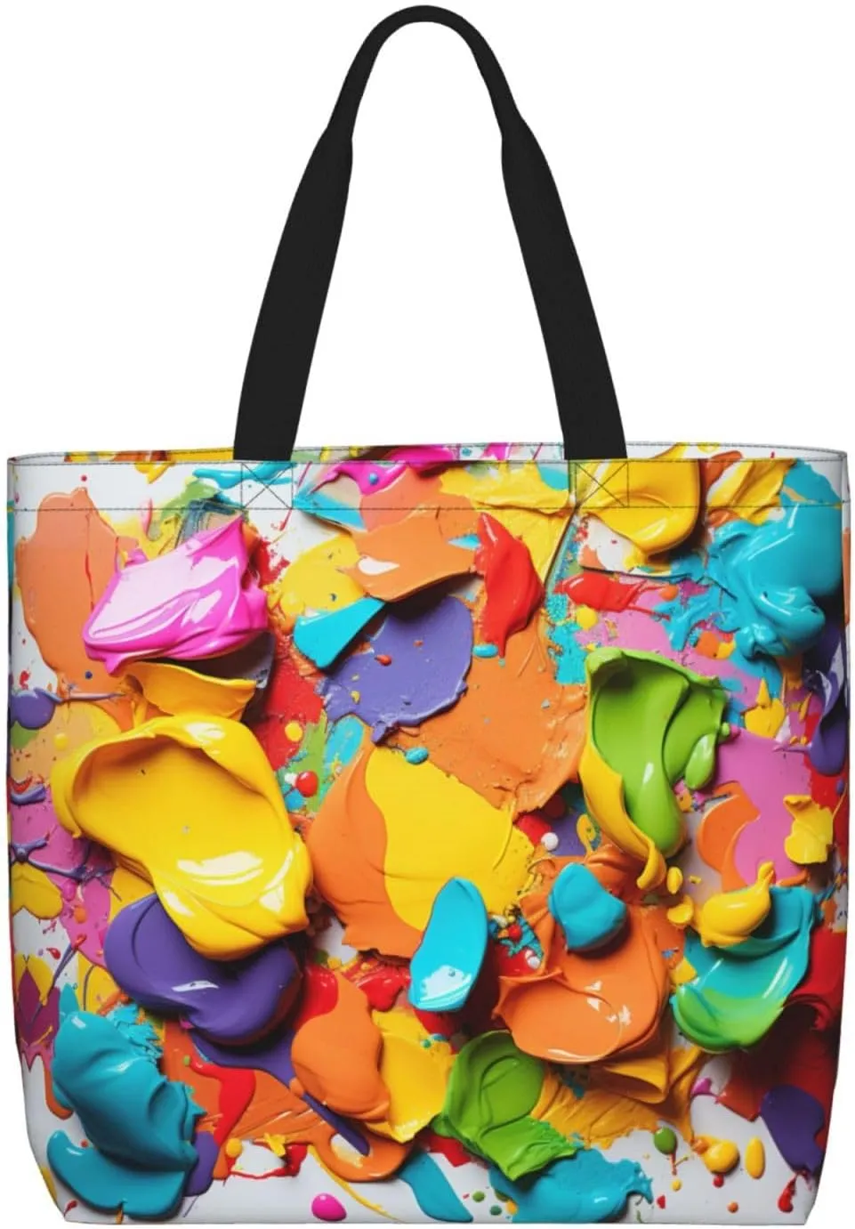 Pretty Flower Print Tote Bag Shoulde Bag Handbag Grocery Bags Reusable For Office Shopping Travel Casual Work Holiday