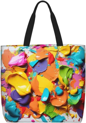 Pretty Flower Print Tote Bag Shoulde Bag Handbag Grocery Bags Reusable For Office Shopping Travel Casual Work Holiday