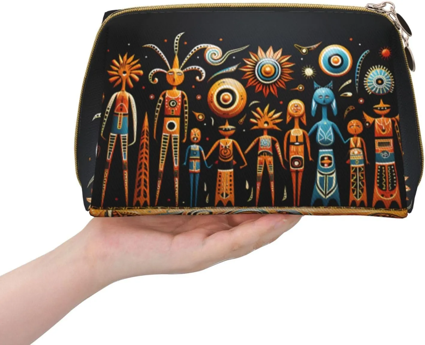Primitive Totemmakeup Bag Organizer,Toiletry Cosmetic Bag,Zipper Pouch Brushes Storage Case(Large)