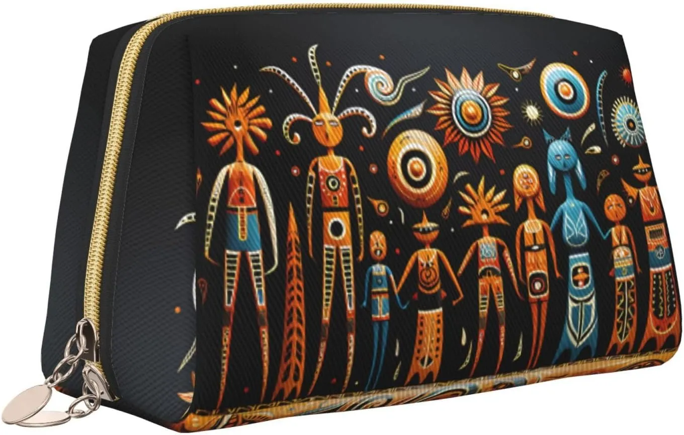 Primitive Totemmakeup Bag Organizer,Toiletry Cosmetic Bag,Zipper Pouch Brushes Storage Case(Large)