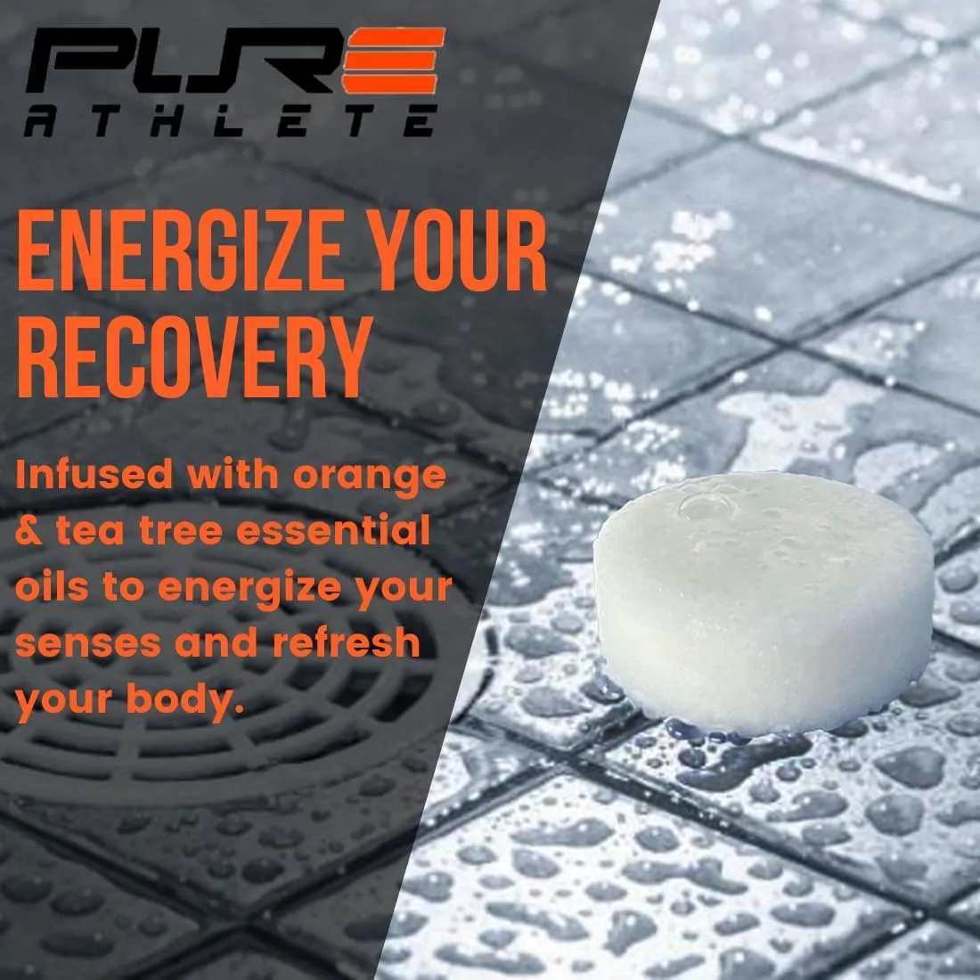 Pure Energizing Sport Shower Steamers - Natural Orange and Tea Tree Essential Oils, Made in USA, Father’s Day Gifts, Energy Boost for Athletes, Best Birthday Gift Set for Stress Relief and Self Care