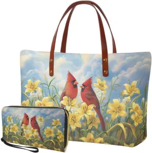 Purse and Wallet Set Large Shoulder Satchel Purse Tote Handbags with PU Wallet for Party Work Shopping Travel