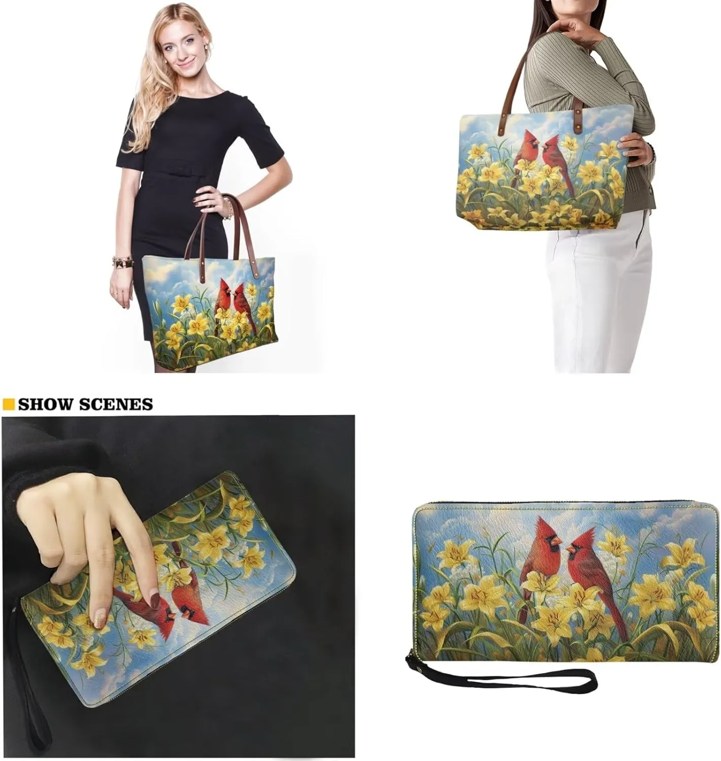 Purse and Wallet Set Large Shoulder Satchel Purse Tote Handbags with PU Wallet for Party Work Shopping Travel