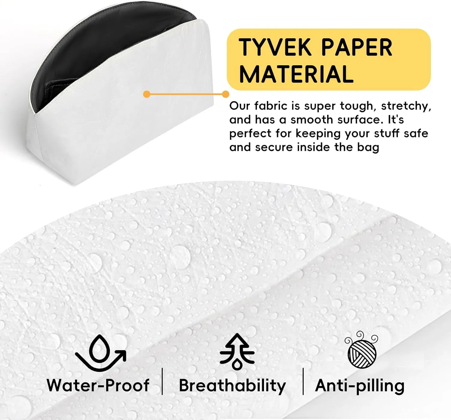 Purse Organizer Insert for Handbag TYVEK Inner Organizers Compatible with Hermes Bolide Mini,with Practical Pockets(Black,Bolide Mini)
