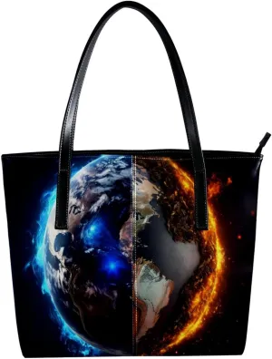 Purses for Women,Tote Bag Aesthetic,Women's Tote Handbags,3D Yin Yang Gossip Moon Earth