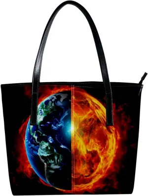 Purses for Women,Tote Bag Aesthetic,Women's Tote Handbags,3D Yin Yang Gossip Sun Earth