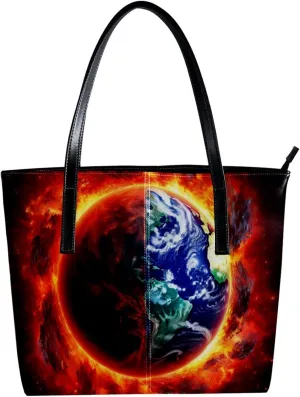 Purses for Women,Tote Bag Aesthetic,Women's Tote Handbags,3D Yin Yang Gossip Sun Earth