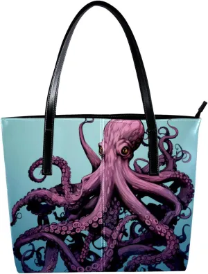 Purses for Women,Tote Bag Aesthetic,Women's Tote Handbags,Abstract Ocean Octopus