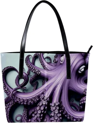 Purses for Women,Tote Bag Aesthetic,Women's Tote Handbags,Abstract Ocean Octopus
