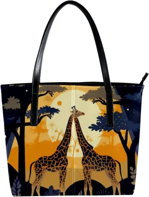 Purses for Women,Tote Bag Aesthetic,Women's Tote Handbags,African Giraffe Grassland