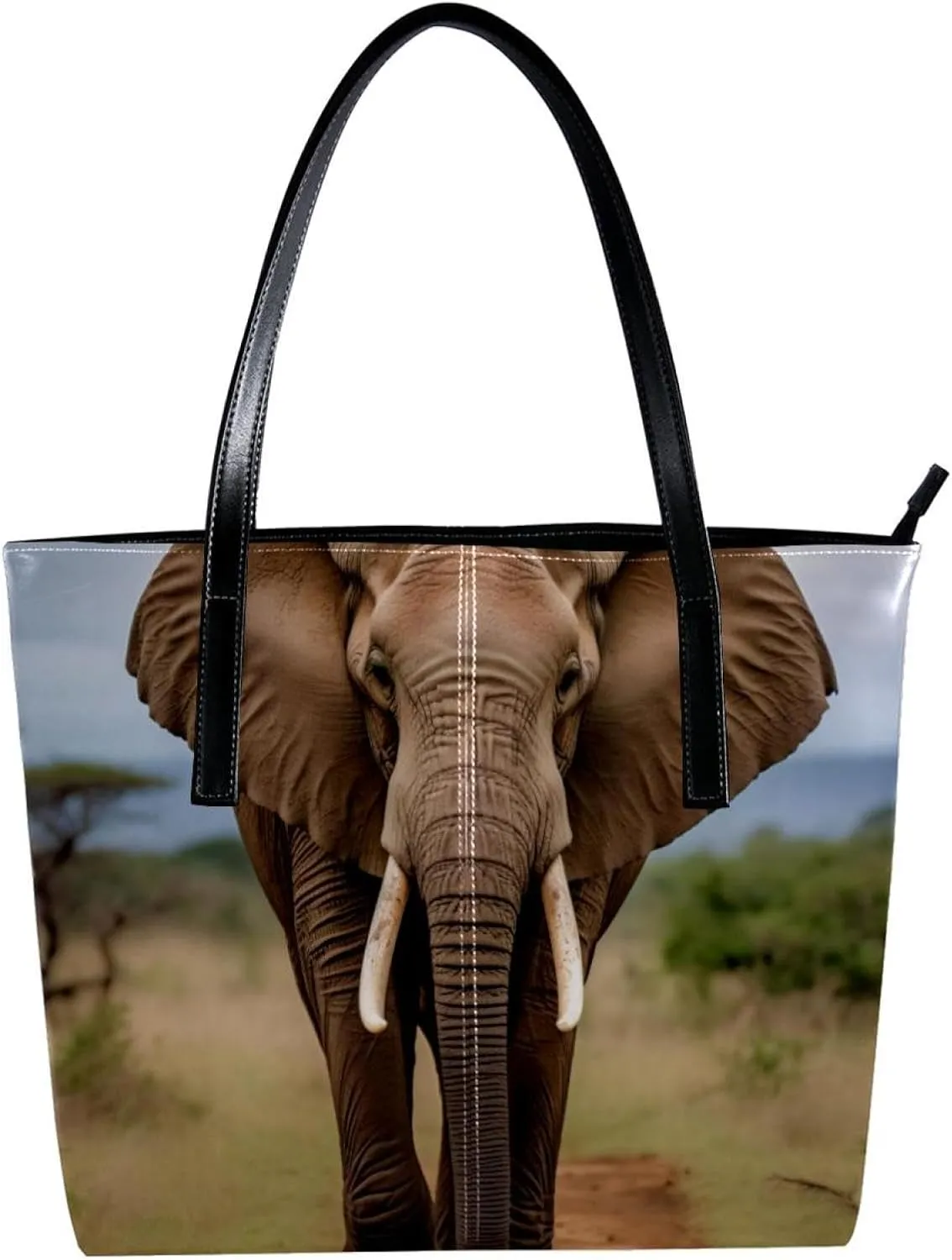 Purses for Women,Tote Bag Aesthetic,Women's Tote Handbags,African Grassland Elephant Animal